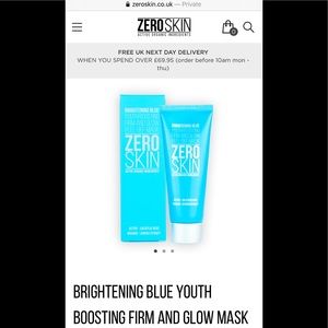 Zero skin brightening blue‎ youth boosting mask